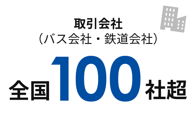 契約バス・鉄道会社 全国100社以上